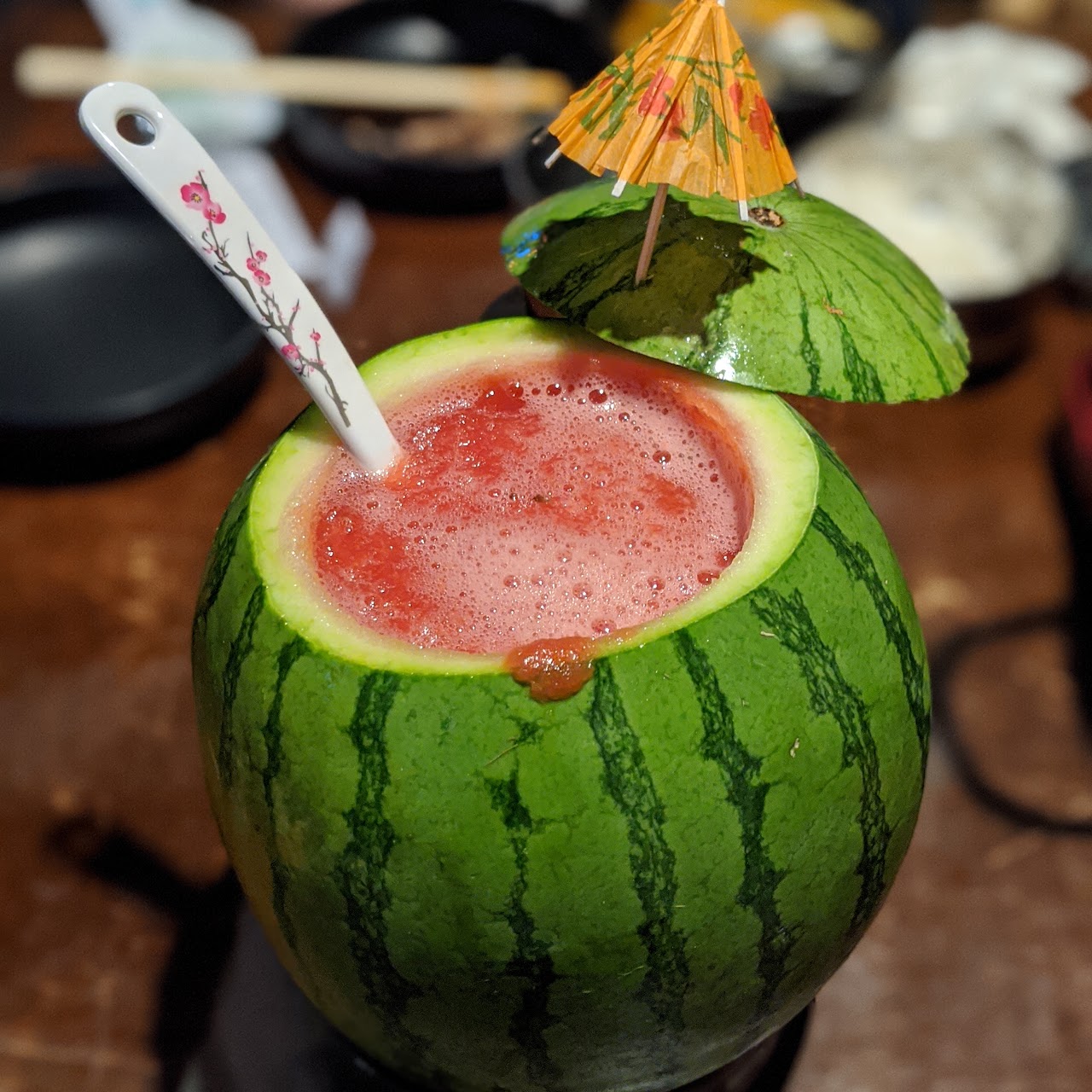 House-made watermelon soju